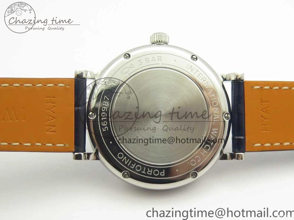 MIROTIME 0102 Portofino IW458101 SS MK 1:1 Best Edition Blue Dial On Blue Leather Strap MIYOTA MoistureWicking 7168